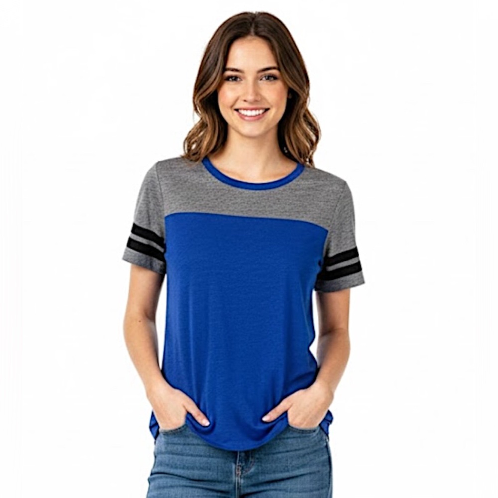 PINK Victoriaās Secret Blue Short Sleeve Top Size Small